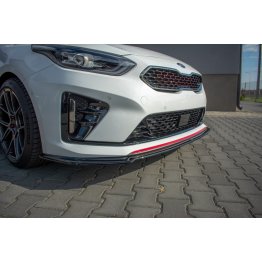 Накладка сплиттер на передний бампер Вар2 на Kia ProCeed III GT